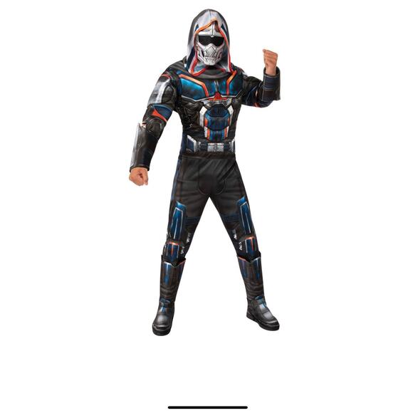 Black Widow Movie Deluxe Taskmaster Adult Costume Padded Muscles Boots - Picture 2 of 2
